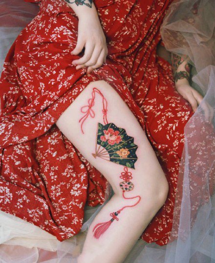 点击大图看下一张：中国结纹身--9张中国结主题的纹身图案作品