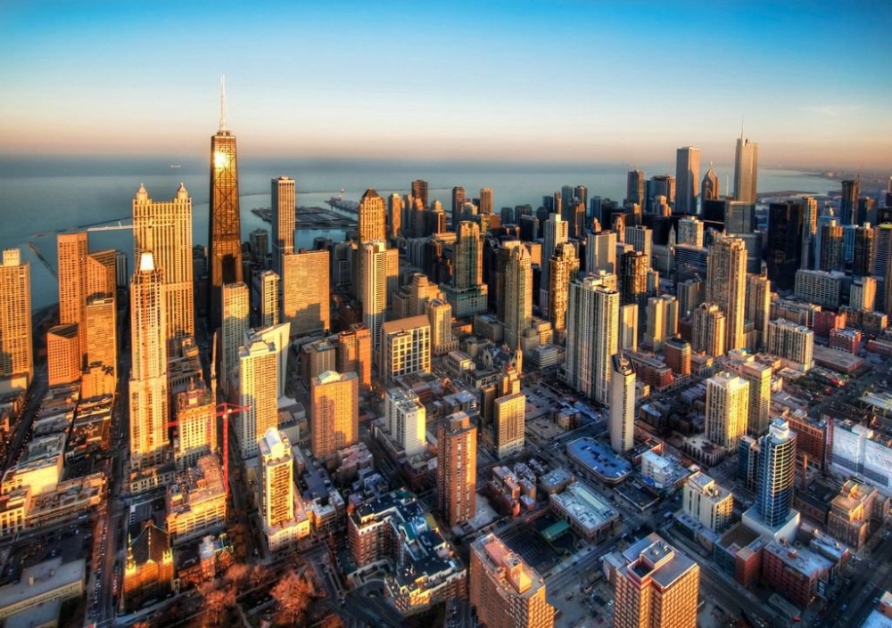 点击大图看下一张：美国纽约曼哈顿城市夜景