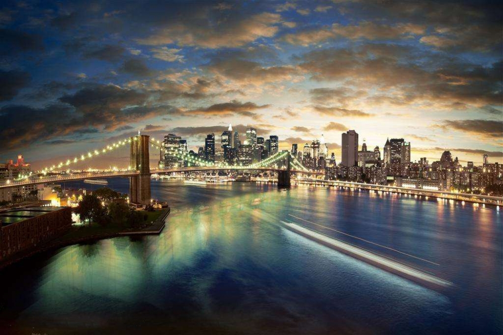 点击大图看下一张：美国纽约曼哈顿城市夜景