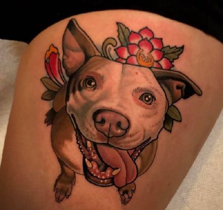 点击大图看下一张：狗狗纹身--很可爱的一组小狗狗纹身图案9张