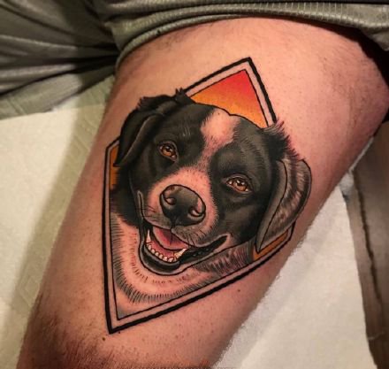 点击大图看下一张：狗狗纹身--很可爱的一组小狗狗纹身图案9张