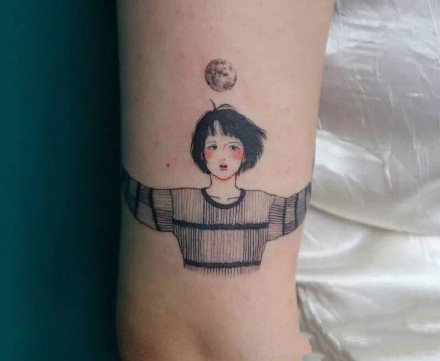 点击大图看下一张：小姑娘纹身--一组小女孩的创意纹身作品图片