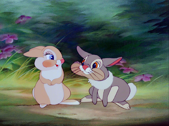 点击大图看下一张：两只谈恋爱的兔子 可爱壁纸欣赏