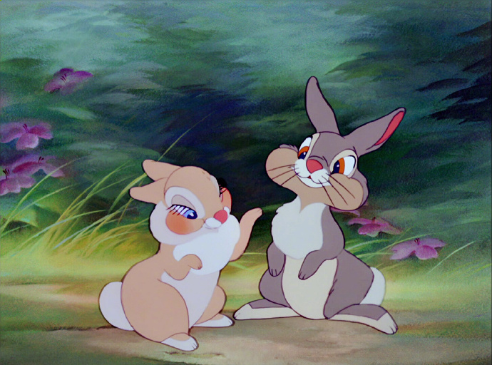 点击大图看下一张：两只谈恋爱的兔子 可爱壁纸欣赏