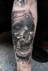 西班牙写实纹身师Robert Hernandez的骷髅纹身作品图案