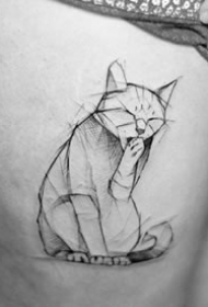关于猫咪的一组黑白色小猫纹身作品图片9张