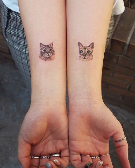 点击大图看下一张：很可爱的一组萌宠小猫咪纹身小图案9张