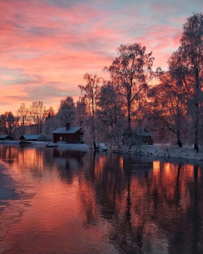 点击大图看下一张：北欧冬日景色，真想要想生活在这里