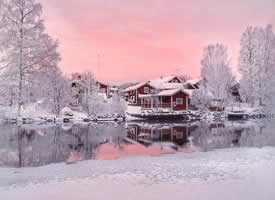 北欧冬日景色，真想要想生活在这里