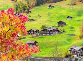瑞士的秋天美如一幅画的风景图片欣赏