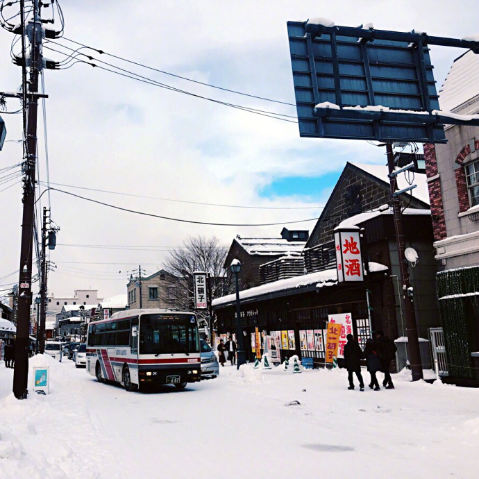 点击大图看下一张：日本北海道小樽白雪皑皑的景象欣赏