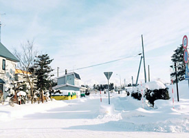 日本北海道小樽白雪皑皑的景象欣赏