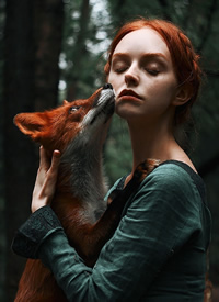 红狐与少女，最美的化身，镜头中的童话世界