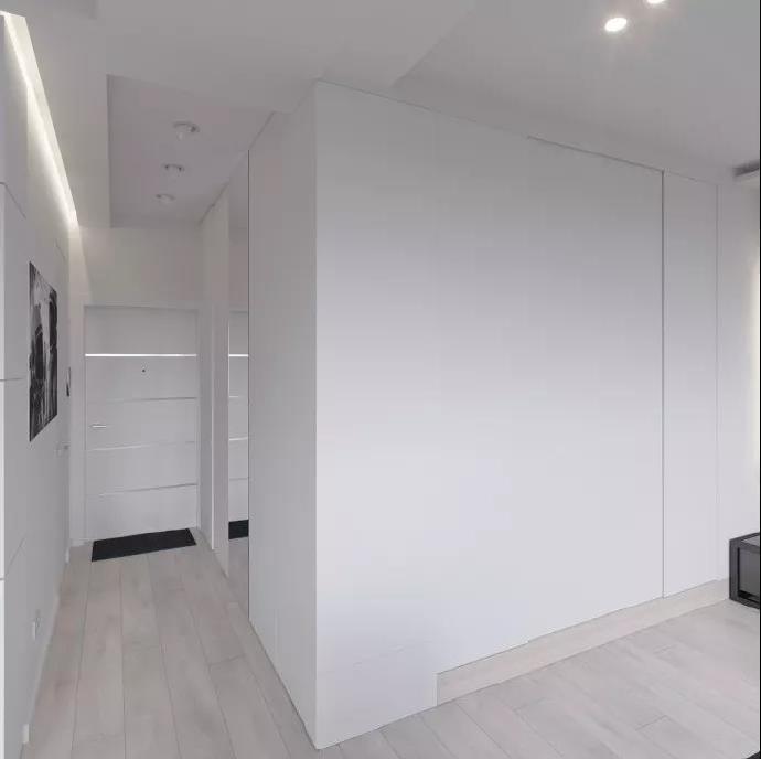 点击大图看下一张：45平米极简黑色调单身公寓装修效果图