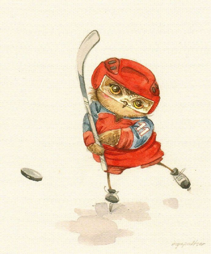 点击大图看下一张：俄罗斯插画师 Inga Paltser   笔下的萌萌猫头鹰壁纸