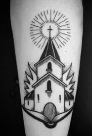 简约点刺纹身：手臂腿部的一组黑灰点刺纹身图案