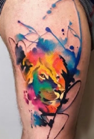 重彩色适合腿部和手臂的一组彩色创意纹身