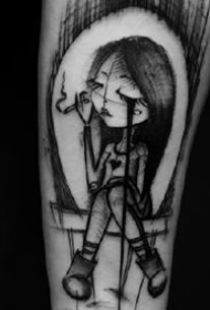 暗黑风格的一组手臂和腿部的合适纹身图案