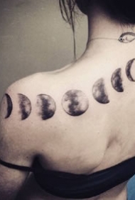 18张月亮星球元素组成的一组创意纹身图案