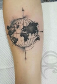 地球纹身：一组地球图形的创意纹身图案9张