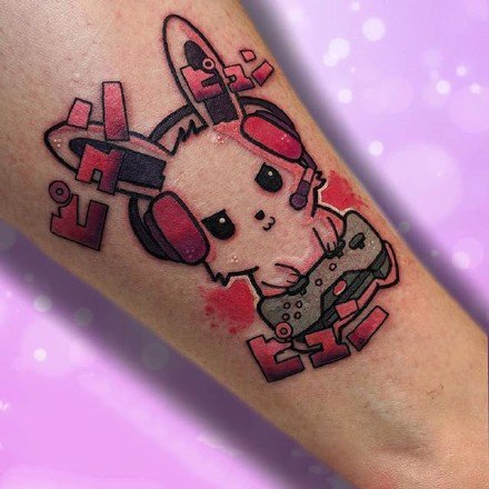 点击大图看下一张：各式各样的可爱小兔子纹身图案欣赏