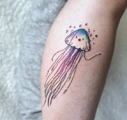 点击大图看下一张：水母刺青：关于水母的一组纹身作品图