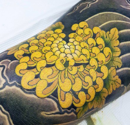 点击大图看下一张：日式传统的的一组小彩色文化纹身图片