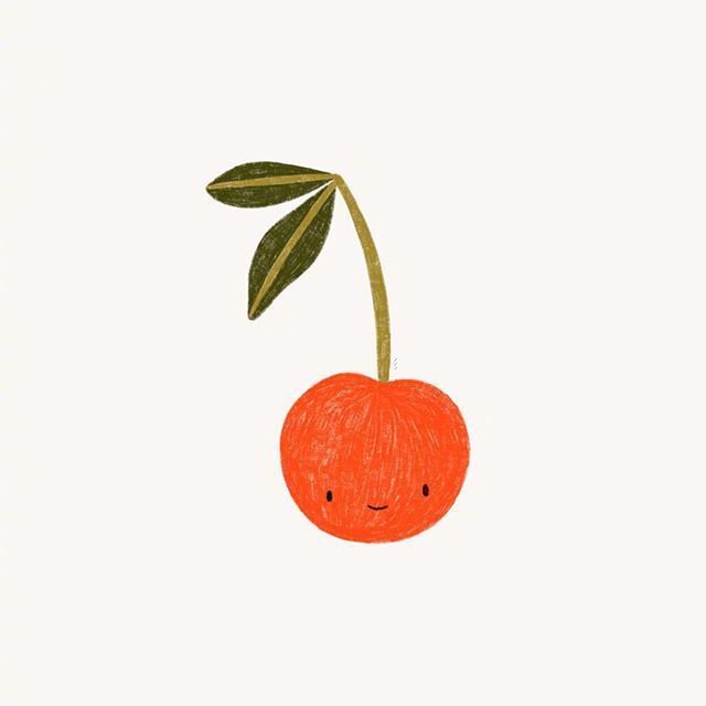 点击大图看下一张：一组植物水果动物插画设计卡通壁纸