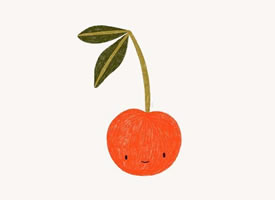 一组植物水果动物插画设计卡通壁纸