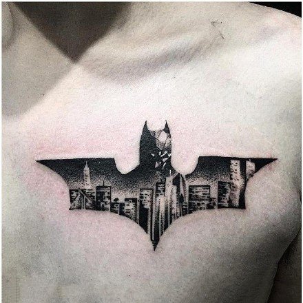 点击大图看下一张：蝙蝠侠：和漫威蝙蝠侠相关的一组纹身图案
