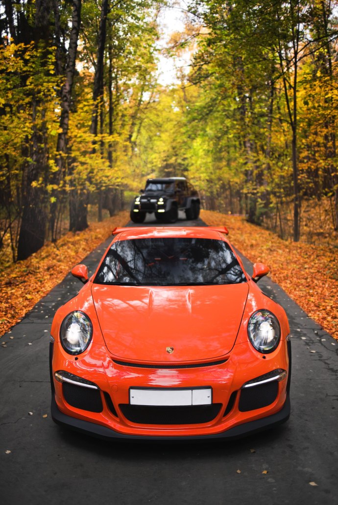 点击大图看下一张：橘色亮色的Porsche 911 GT3 RS图片欣赏