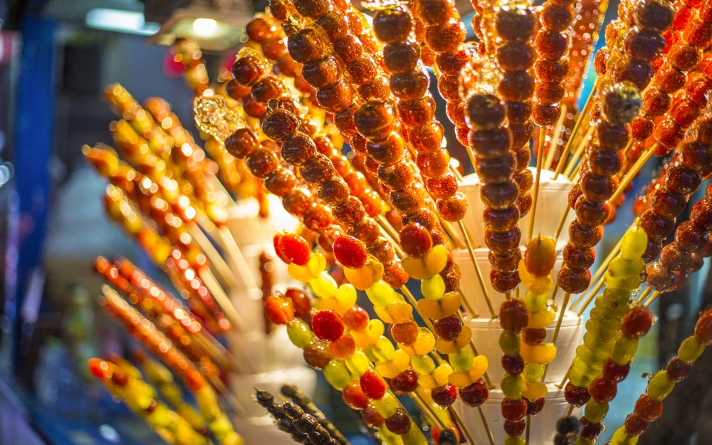 点击大图看下一张：北京有名的小吃冰糖葫芦图片欣赏