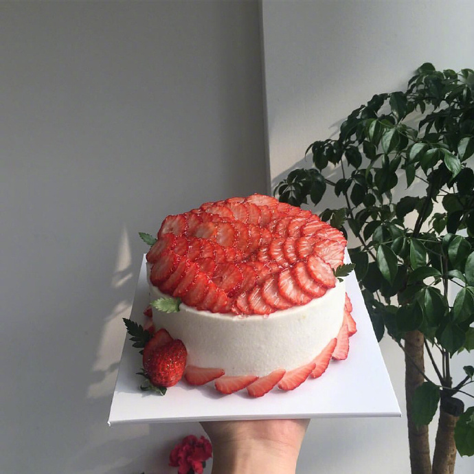 点击大图看下一张：第一次看到这个类型的草莓蛋糕