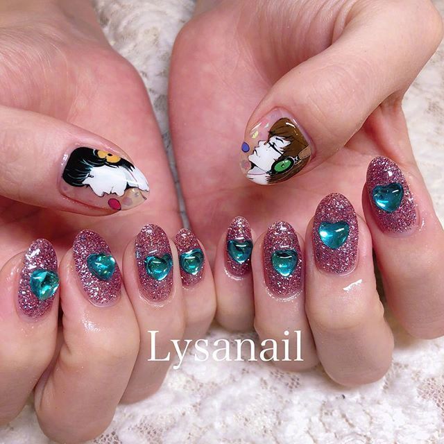 点击大图看下一张：日本Lysa nail设计的少女风可爱美甲参考