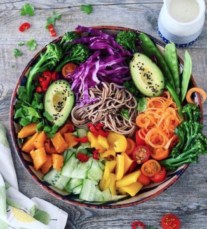 点击大图看下一张：一组减脂低热量绿色蔬菜沙拉