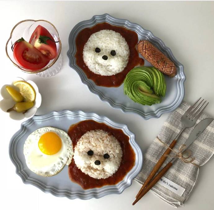 点击大图看下一张：韩国妈妈为孩子制作的可爱餐