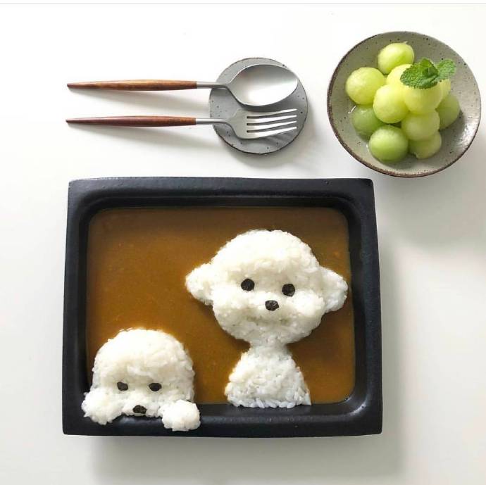 点击大图看下一张：韩国妈妈为孩子制作的可爱餐