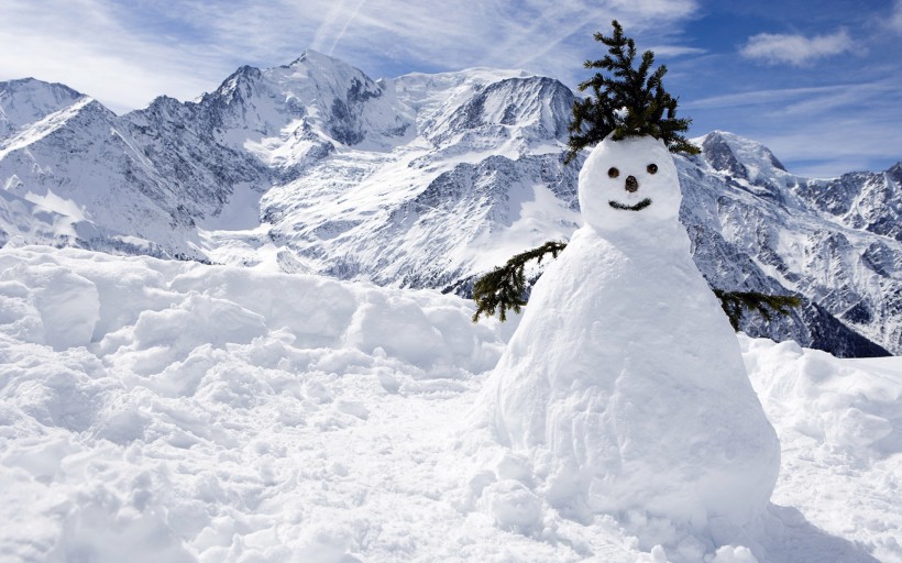 点击大图看下一张：冬季雪人图片