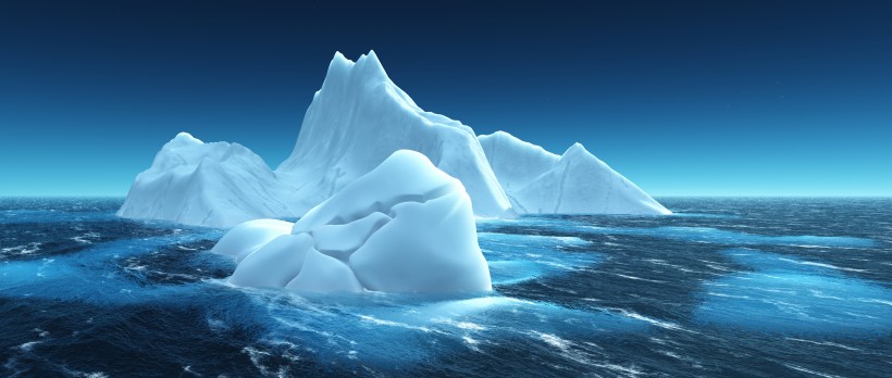 点击大图看下一张：海面冰山图片