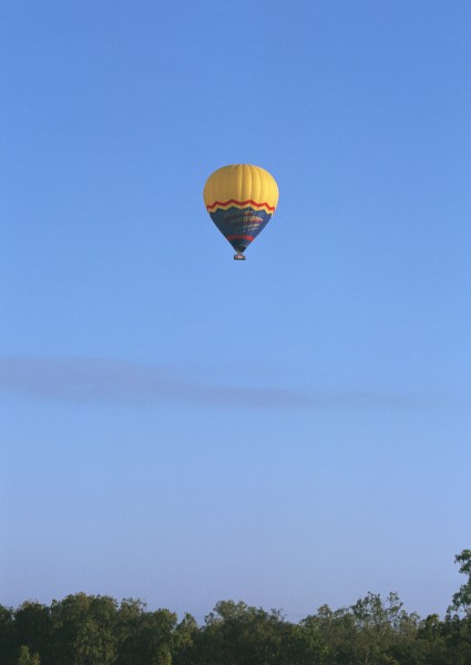 点击大图看下一张：蓝天热气球图片