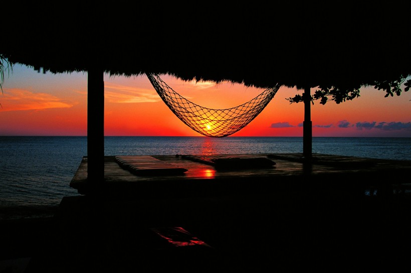 点击大图看下一张：唯美海边落日夕阳图片