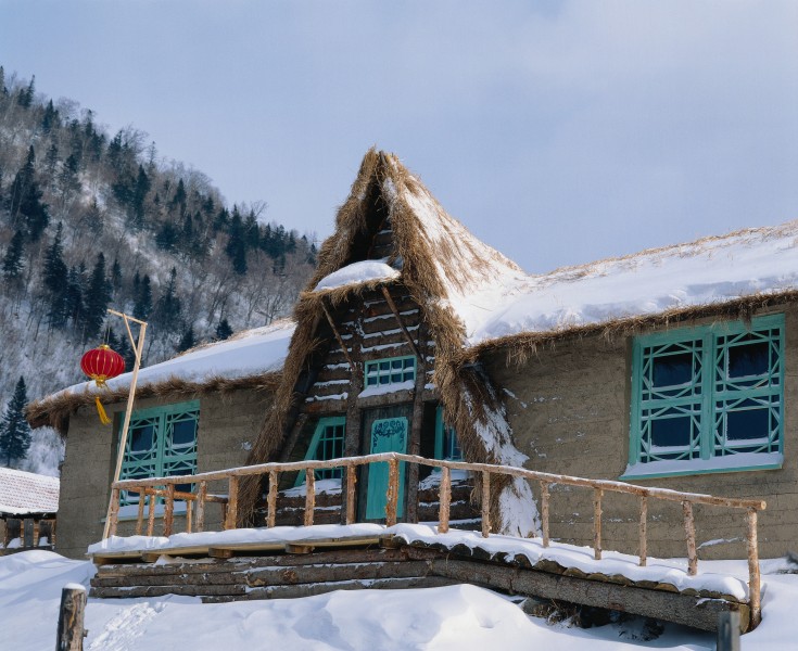 点击大图看下一张：雪与村庄图片
