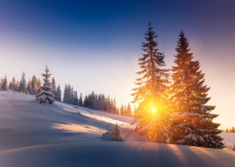 雪山上的夕阳景观图片_15张