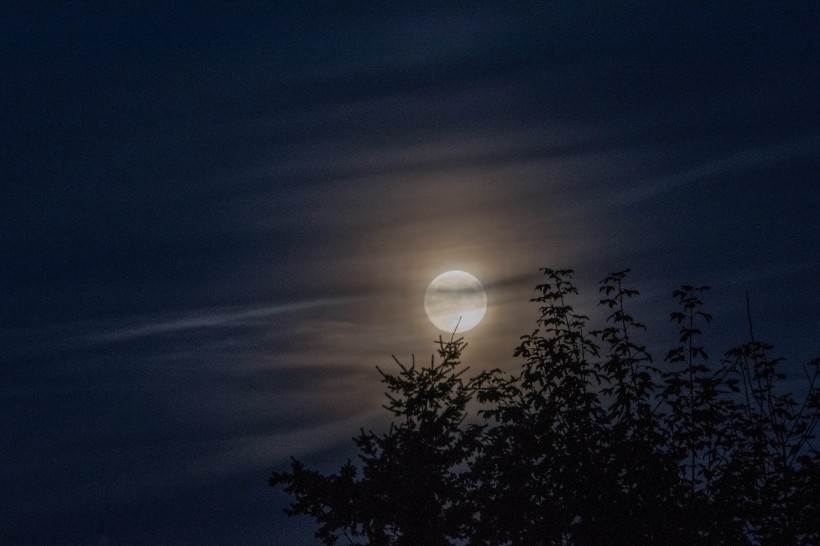 点击大图看下一张：夜空中唯美的月亮图片