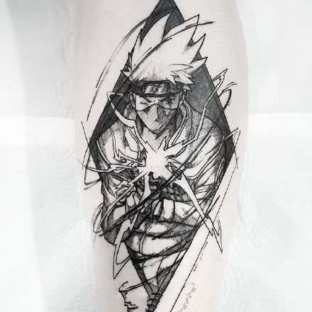 点击大图看下一张：动漫火影忍者的角色鸣人佐助卡卡西纹身图片