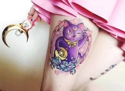 点击大图看下一张：很可爱的的一组小招财猫纹身图案