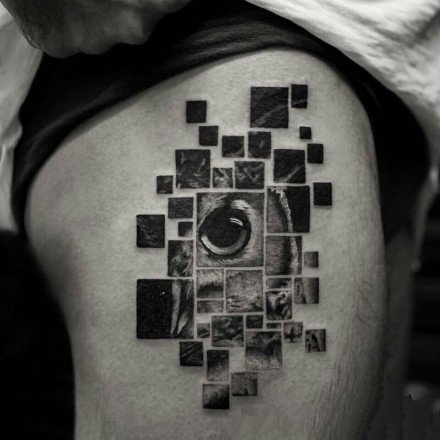 点击大图看下一张：9想很有创意的一组黑灰点刺纹身图案