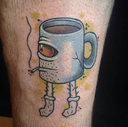 点击大图看下一张：和咖啡相关的一组主题纹身图片