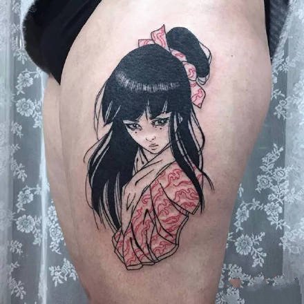 点击大图看下一张：18组日本艺妓女郎纹身图案