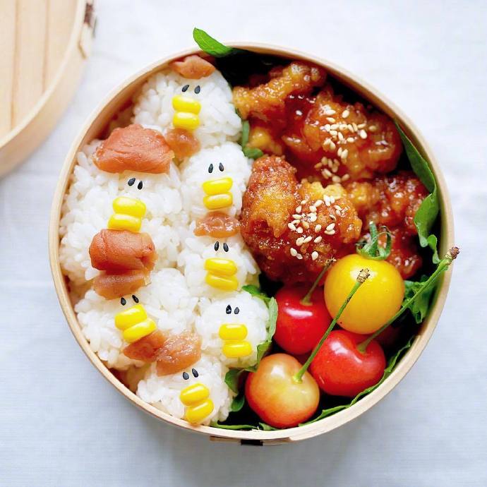 点击大图看下一张：日本美食博主 ぺろり 制作的便当图片